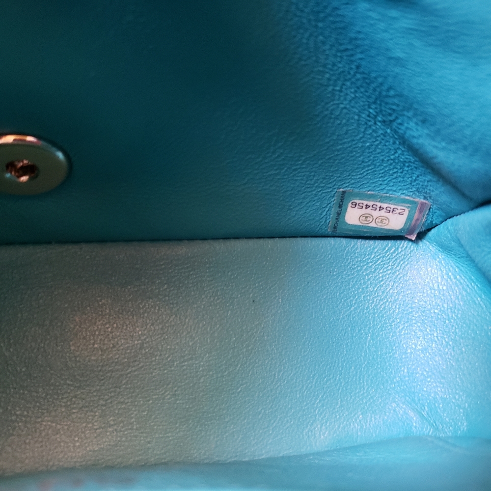 Chanel classic mini turquoise caviar gold hardware bag - Picture 12 of 13